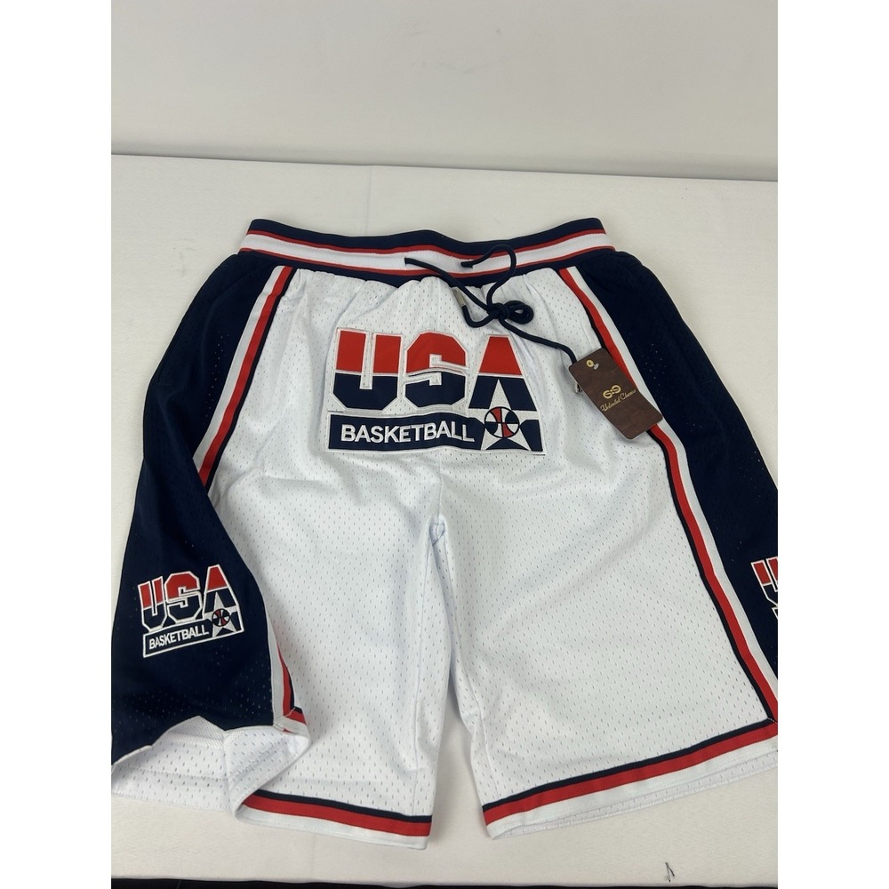 USA Dream Team Jersey Shorts White Men's 2XL Unlimited Classics Nostalgia Co